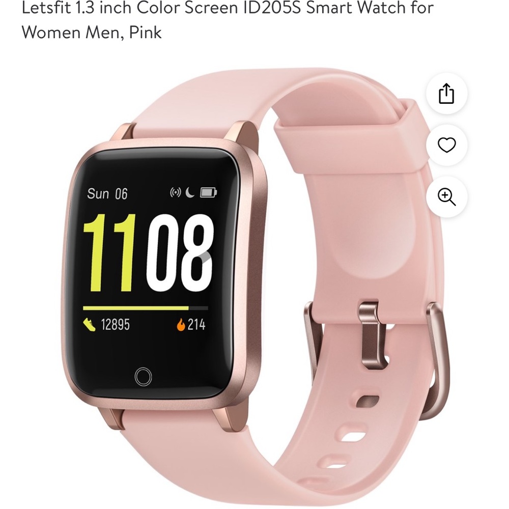 Letsfit 1.3 inch Color Screen ID205S Smart Watch for Women Men, Pink (BRAND NEW)